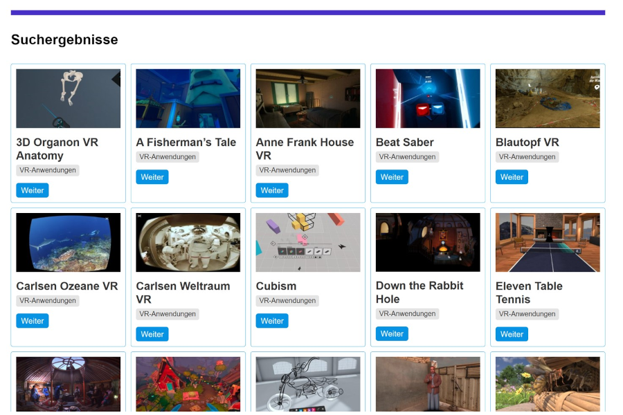 Suchergebnisse für spielerische VR-Anwendungen in der Datenbank des ZfdC 